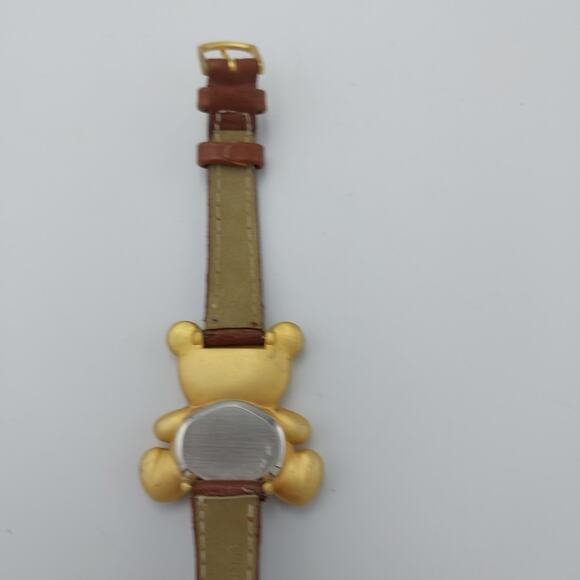 Ronica Teddy Bear Gold Tone Watch with Rhinestone Eyes and MOP Dial - Picture 7 of 8